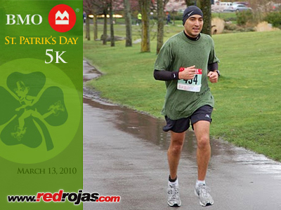 Jorge is either way ahead or way behind - St. Patrick's 5k - Vancouver - 2010