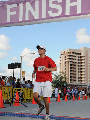 Julin at the finish line - Tour of the Gables 5k - Coral Gables - 2010