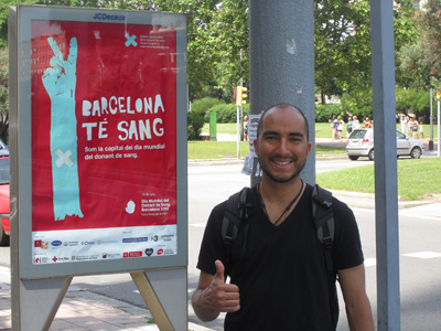 Jorge in Barcelona for World Blood Donor Day - June 14, 2010