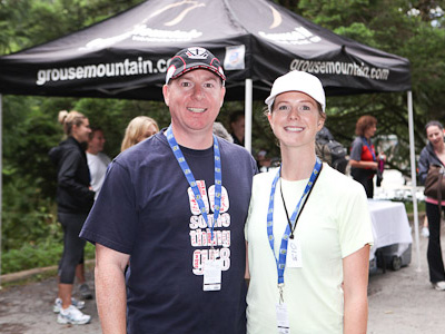 Jenn and Ian at the RBC Run For the Cure - Grouse Mountain, BC, Canada - September 15, 2010