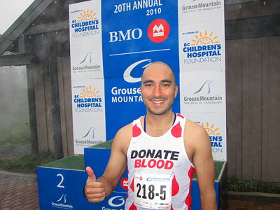 Jorge at the 20th Annual Grouse Grind Run - Vancouver, Canada - September 19, 2010