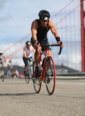 Adrian at the Escape from Alcatraz Triathlon - the 18 mile bike - San Francisco - June 5, 2011