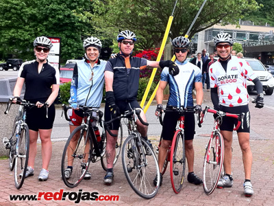 Elaine, Andrea, Paul, Adrian and Jorge on a training ride to Horseshoe Bay, British Columbia - June 12, 2011