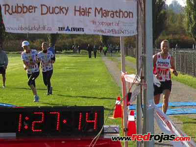 Adrian - 3rd overall, 1st in age group in record time at the Rubber Ducky Half Marathon - Burnaby, BC, Canada - October 16, 2011