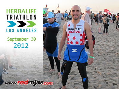 Jorge before the swim - L.A. Herbalife Triathlon - Venice Beach - L.A., California - September 30, 2012