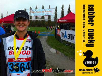 Angela at the Rubber Ducky 7 Miler - Burnaby, BC - October 21, 2012