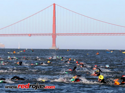 Cameron - Swimming at the Escape From Alcatraz Triathlon - San Francisco, Ca - March 3, 2013