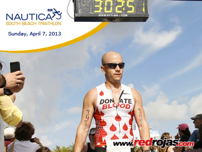 Alberto - Finishing the Nautica Triathlon - South Beach, Florida - April 7, 2013