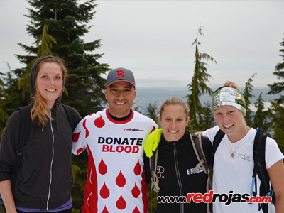 At the top of Grouse Mountain - BCMC Hike for Boston - Vancouver, Canada - April 17, 2013