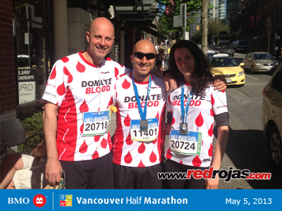 Robert, Jorge & Marianne - 2013 BMO Half Marathon - Vancouver, Canada - May 5, 2013