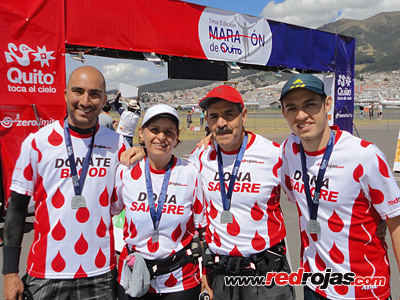 Jorge, Elsa, Digenes and Sebastin - Quito Half Marathon - July 14, 2013