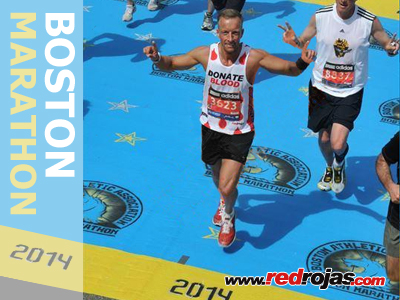 Adrian is Full Blooded at the 2014 Boston Marathon - Boston, MA, USA - April 21, 2014