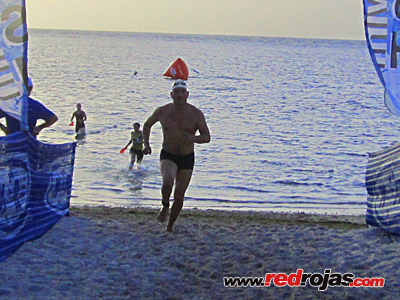 Andrs - First off the water - Mack Cycle Trilogy Tri - Key Biscayne, Florida - August 17, 2014