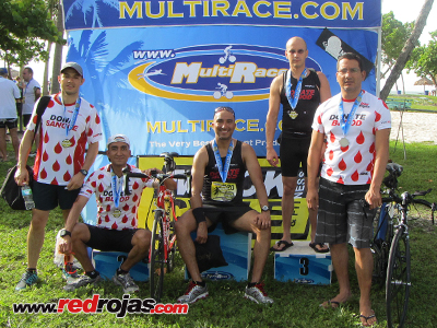 3rd & 4th place teams - Mack Cycle Trilogy Triathlon - Key Biscayne, Florida - August 17, 2014