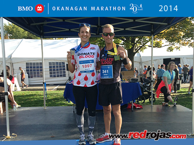 Angela and Adrian at the Okanagan Half and Full Marathon - Kelowna, BC, Canada - October 12, 2014