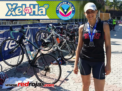 Andrea at the Xel-H Triathlon, Mexico - November 15, 2014