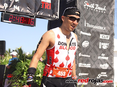 Jorge at the finish line - Lifetime Triathlon - Miami Beach, Florida - April 19, 2015