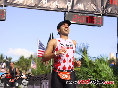 Riaz at the finish line - Lifetime Triathlon - Miami Beach, Florida - April 19, 2015