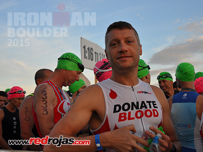 Jeff awaiting the start at IronMan Boulder 2015 - Boulder, Co. - August 2, 2015