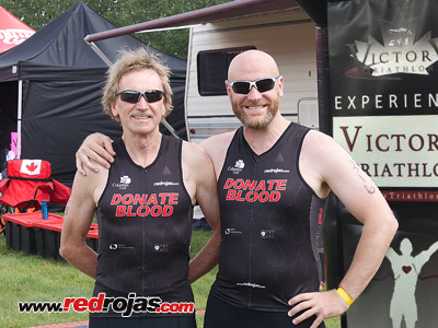 David and Hart Crawford at the Victory Triathlon - Leduc, AB, Canada - July 16, 2016