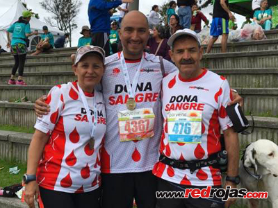 Elsa, Jorge and Digenes at the Bogot Half Marathon - Bogot, Colombia - July 31, 2016
