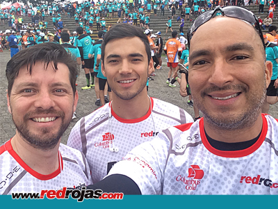 Luis, Mateo and Jorge before the start - Bogot Half Marathon - Bogot, Colombia - July 31, 2016