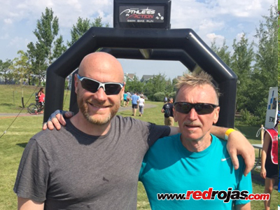 David and Hart Crawford at the Summerside Victory Triathlon - Leduc, AB, Canada - July 8, 2017
