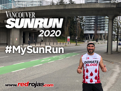 Jorge runs the Vancouver SunRun course solo to mark the cancelled event - Vancouver, Canada - April 19, 2020