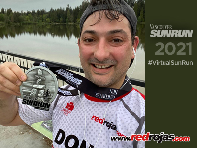 Santiago runs the Virtual SunRun - Vancouver, Canada - April 25, 2021